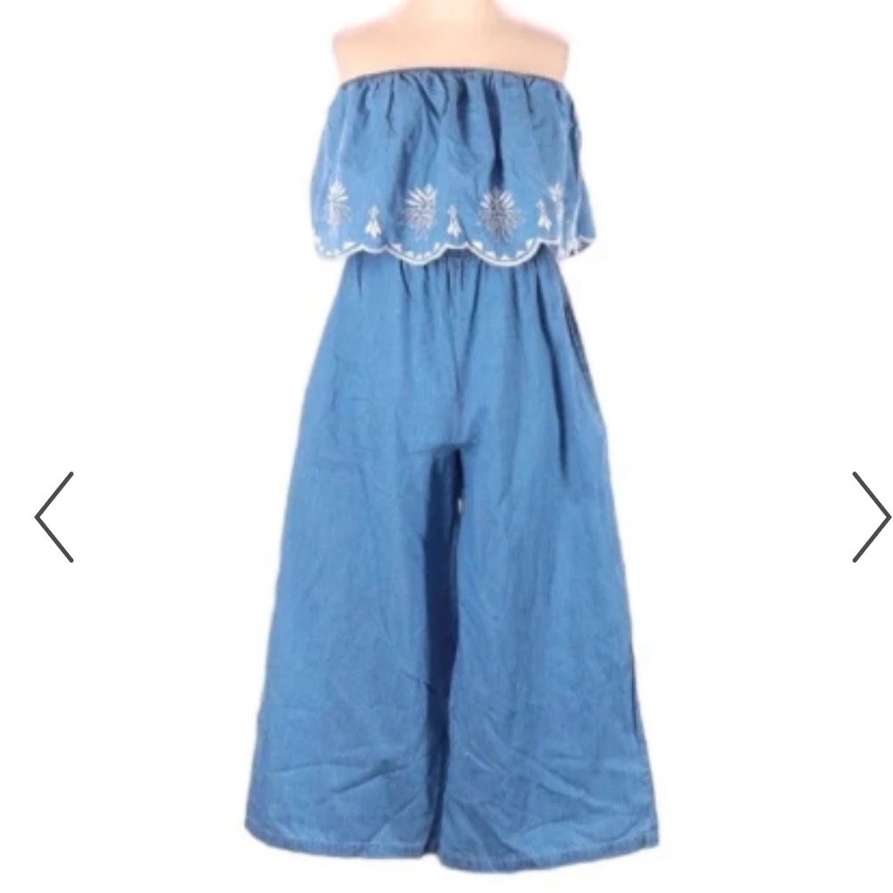 NWT Jessica Simpson Embroidered Chambray Jumpsuit